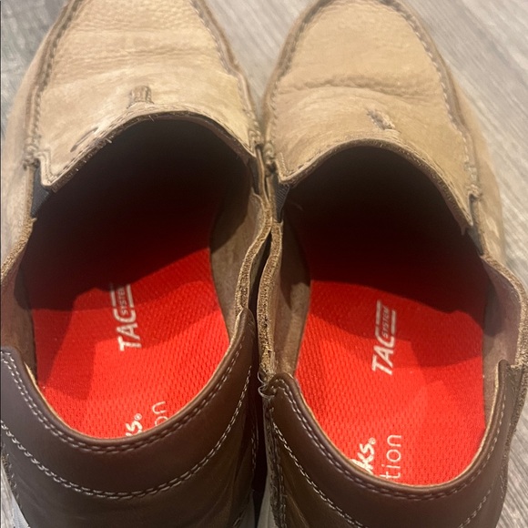 Clarks Men's Brown Leather Slip-Ons- Gorwin Step Dark Sand Nubuck - Picture 9 of 9